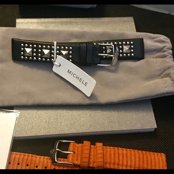 Michele Rockstud style black Watch Band or Rusty